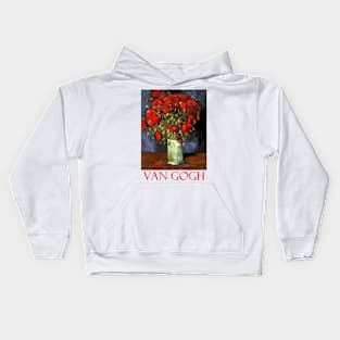 Vase with Red Poppies by Vincent van Gogh Kids Hoodie